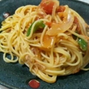 おうちで簡単♪トマトとツナのパスタ♪